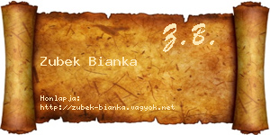 Zubek Bianka névjegykártya