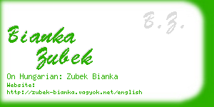 bianka zubek business card
